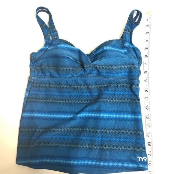 TYR Tramonto Twisted Bra Tankini top blue twist front swimsuit bathing suit 8 - Picture 5 of 10